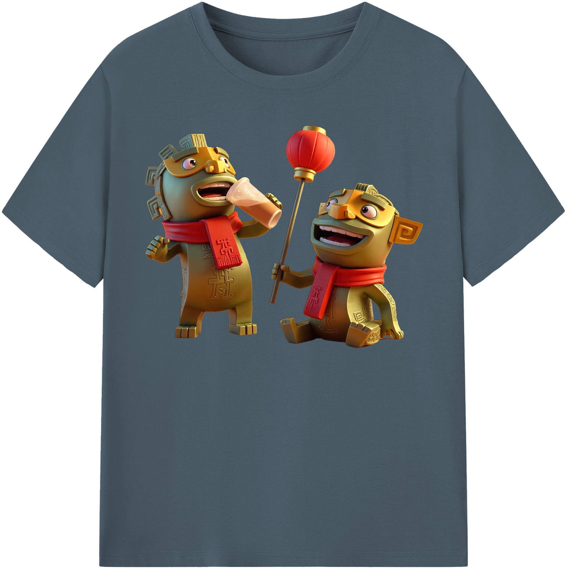 （画像用） Ne Zha 2 ナタ 魔童の大暴れ 綿100％半袖Tシャツ（フロントプリント）